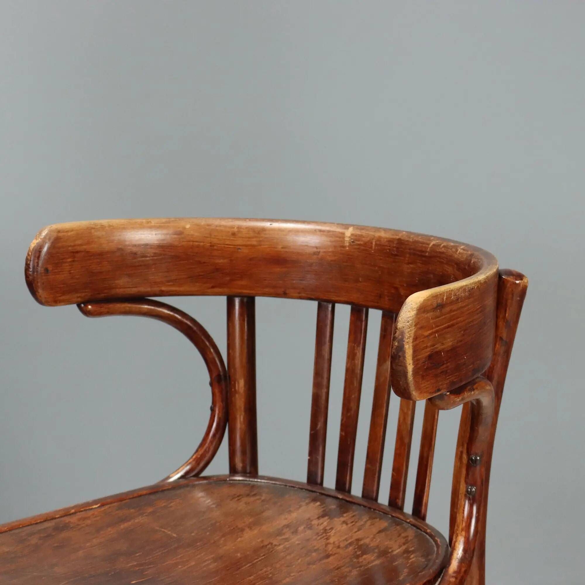 Antique Thonet armchairs in painted beech, walnut, Austria, 20th century