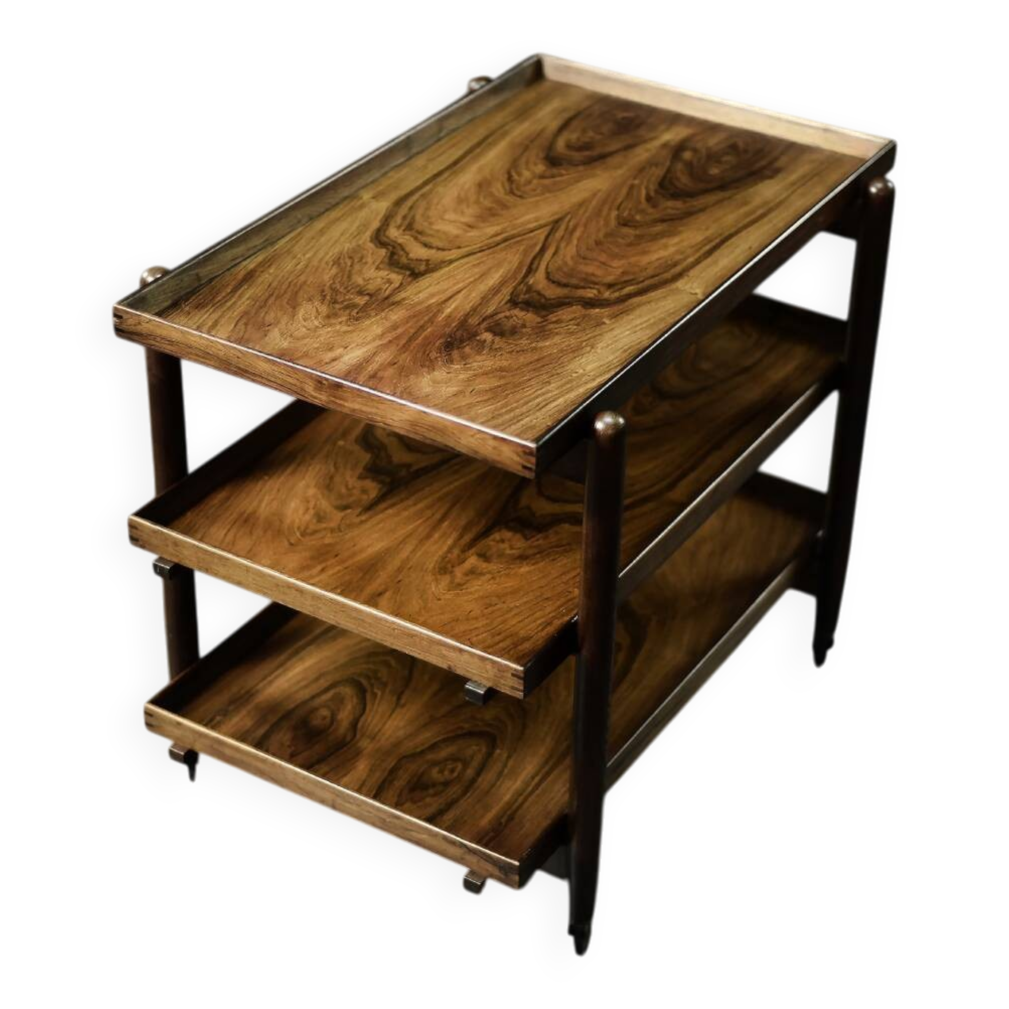 Vintage Danish dessert table in rosewood.