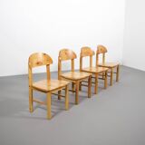 Ensemble de quatre chaises de salle à manger Rainer Daumiller en bois de pin, 1970s