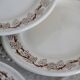 6 vintage porcelain dessert plates with brown ivy border