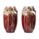 Pair of Sculptural Art Deco Glazed Ceramic Vases, Belgium 1930s