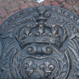 Old cast iron fireplace plate