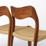 4 of 6 Niels Otto Møller Model 71 Chairs, 1960s Danish Mid Century Rosewood