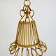 Vintage rattan pendant lamp 60s