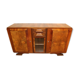 Sideboard from the 50s in burr walnut, stamped