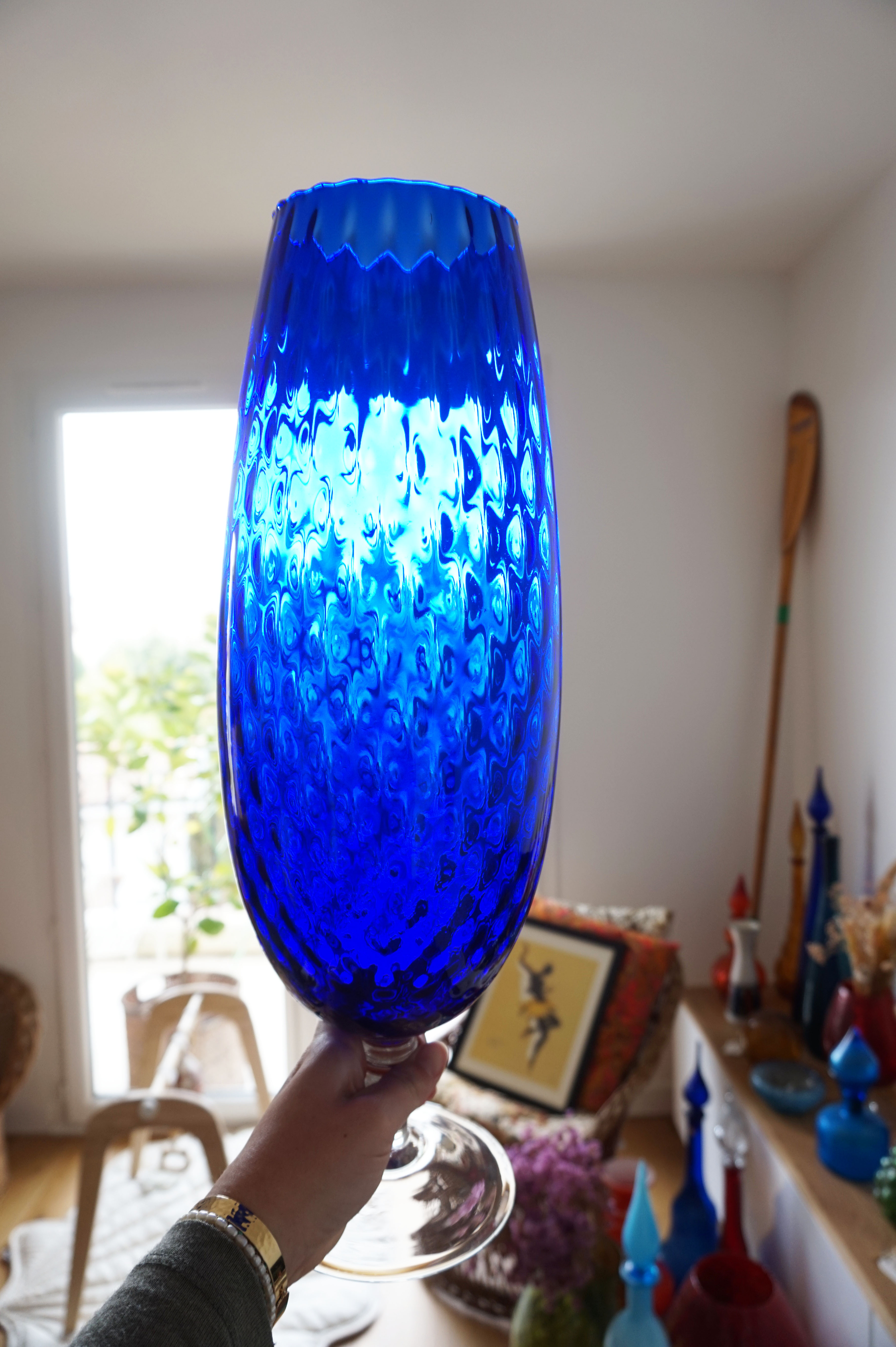 Vase en verre soufflé italien Empoli