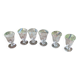6 clear glass wine glasses with antique chiseled flower pattern