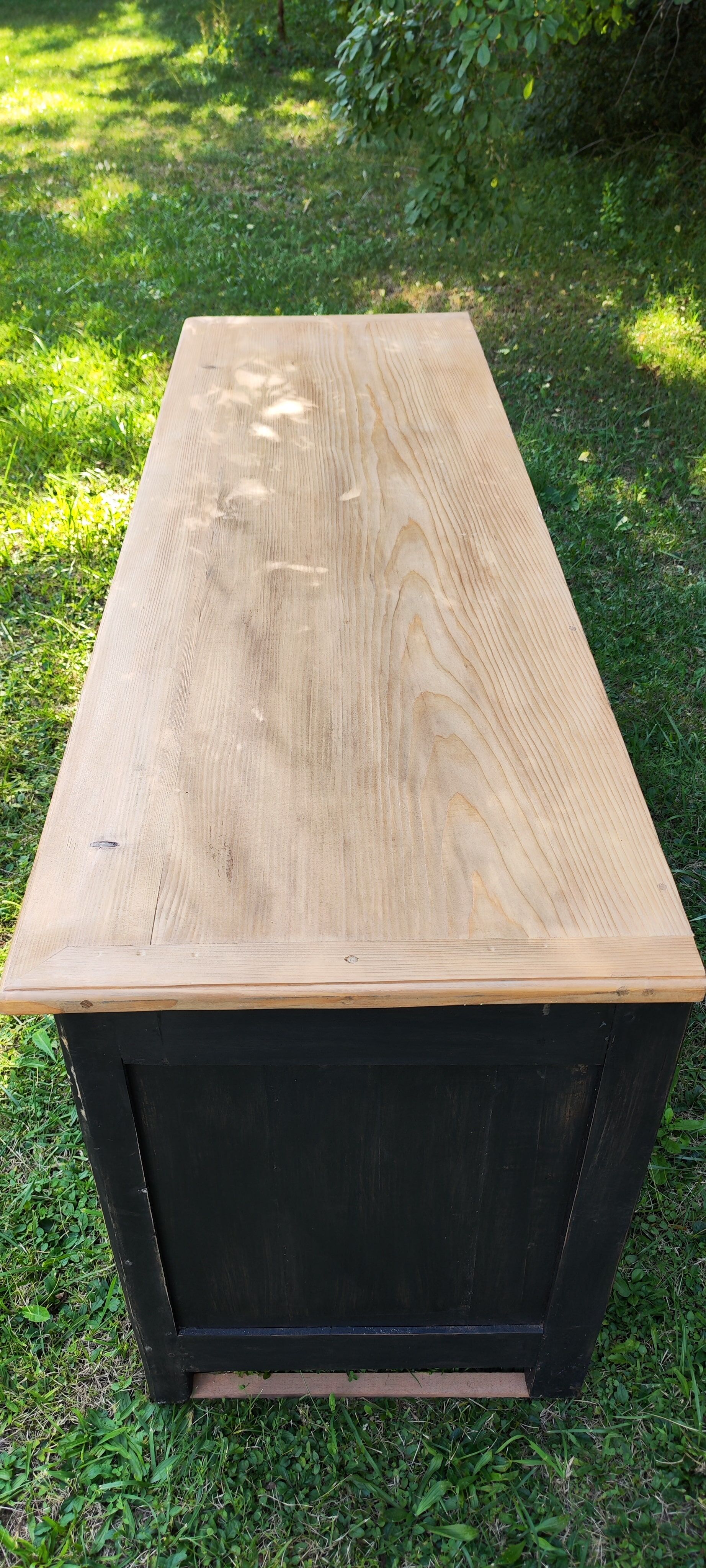 Old trading counter nine drawers black patina trade furniture