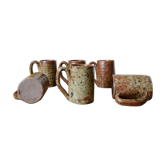 Set de 6 tasses en grès pyrité des années 60 /70