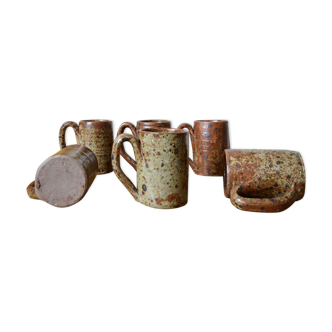 6 cups pyrity sandstone from the 60s /70