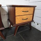 Pair of vintage teak bedside tables from the 60s