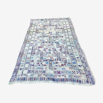 Ancien tapis tunisien Kilim 250 x 151 cm