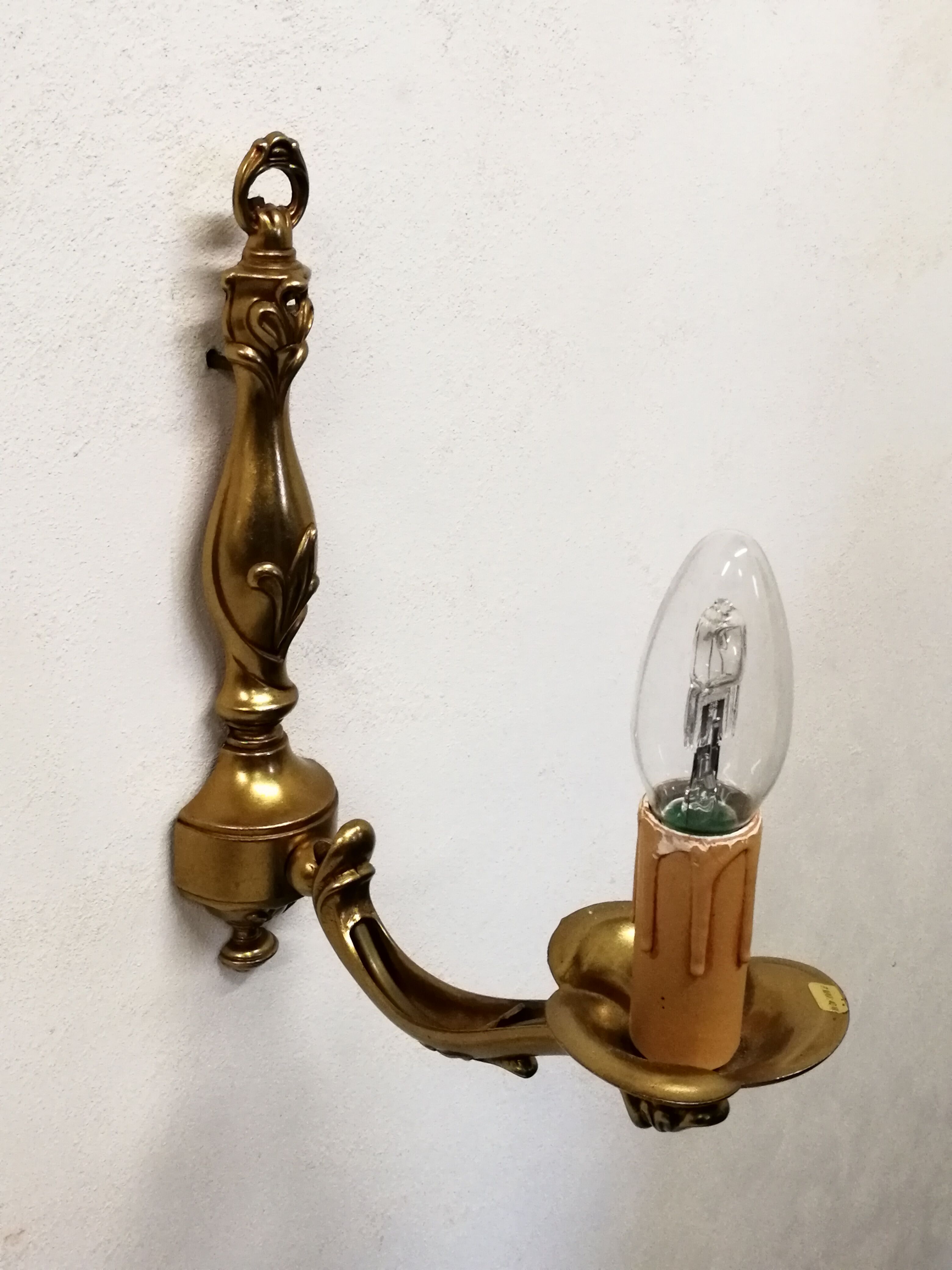 Pair of true bronze wall lamps
