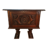 Mini-bar ancien sculpté bois  massif de chêne renaissance