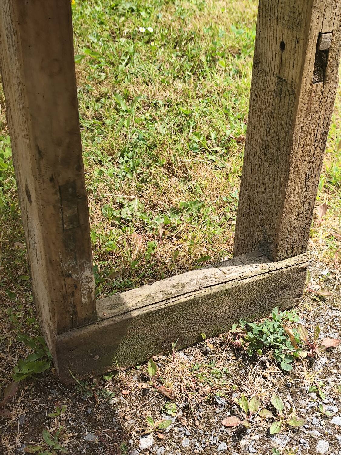 Old small 160 cm carpenter's workbench in solid oak