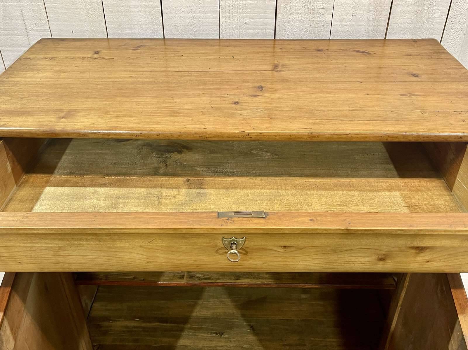 Small Louis Philippe 19th century cherry wood wardrobe with a drawer at the top
