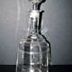 Antique blown glass carafe engraved with fine lines BISTROT 1900