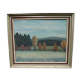 Huile sur toile, E. Hanson, Suède, années 1960
