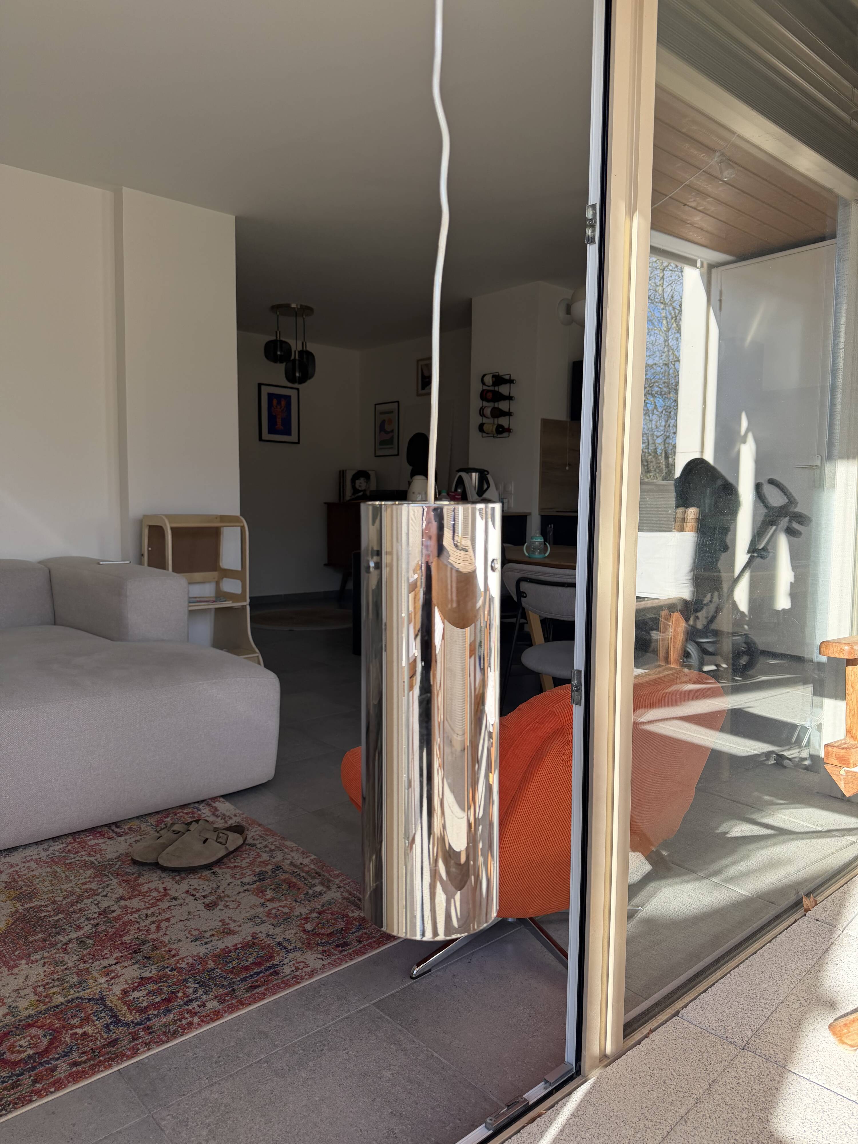 Suspended glass tube mirror Italian design
