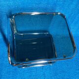 Vintage 1970 rectangular chrome oval profile rolling dessert trolley 2