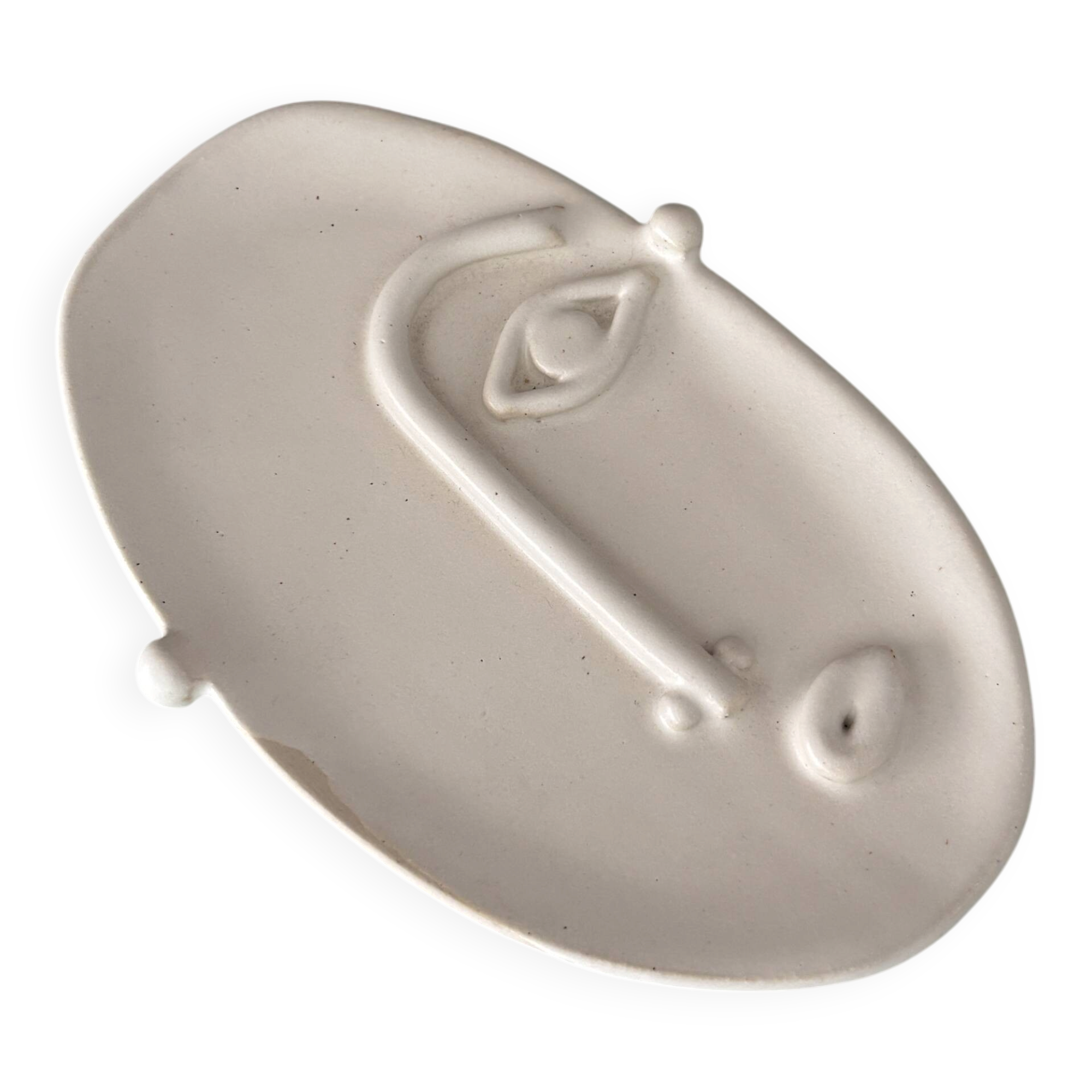 Contemporary Madriguera Workshop Face Tray | Handmade Stoneware Catchall |