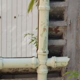 Patinated bamboo mirror