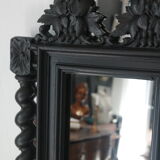 Mirror Louis XIII black wood 38 X 60