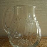 old pitcher carafe cut crystal art table vintage crystal pitcher