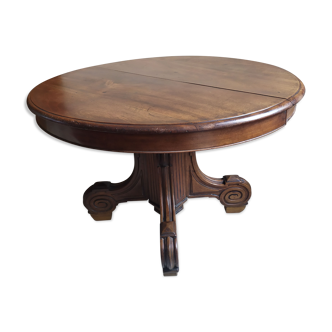 Table guéridon XIX acajou pied central