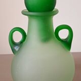 Green eared vial made of Murano glass paste