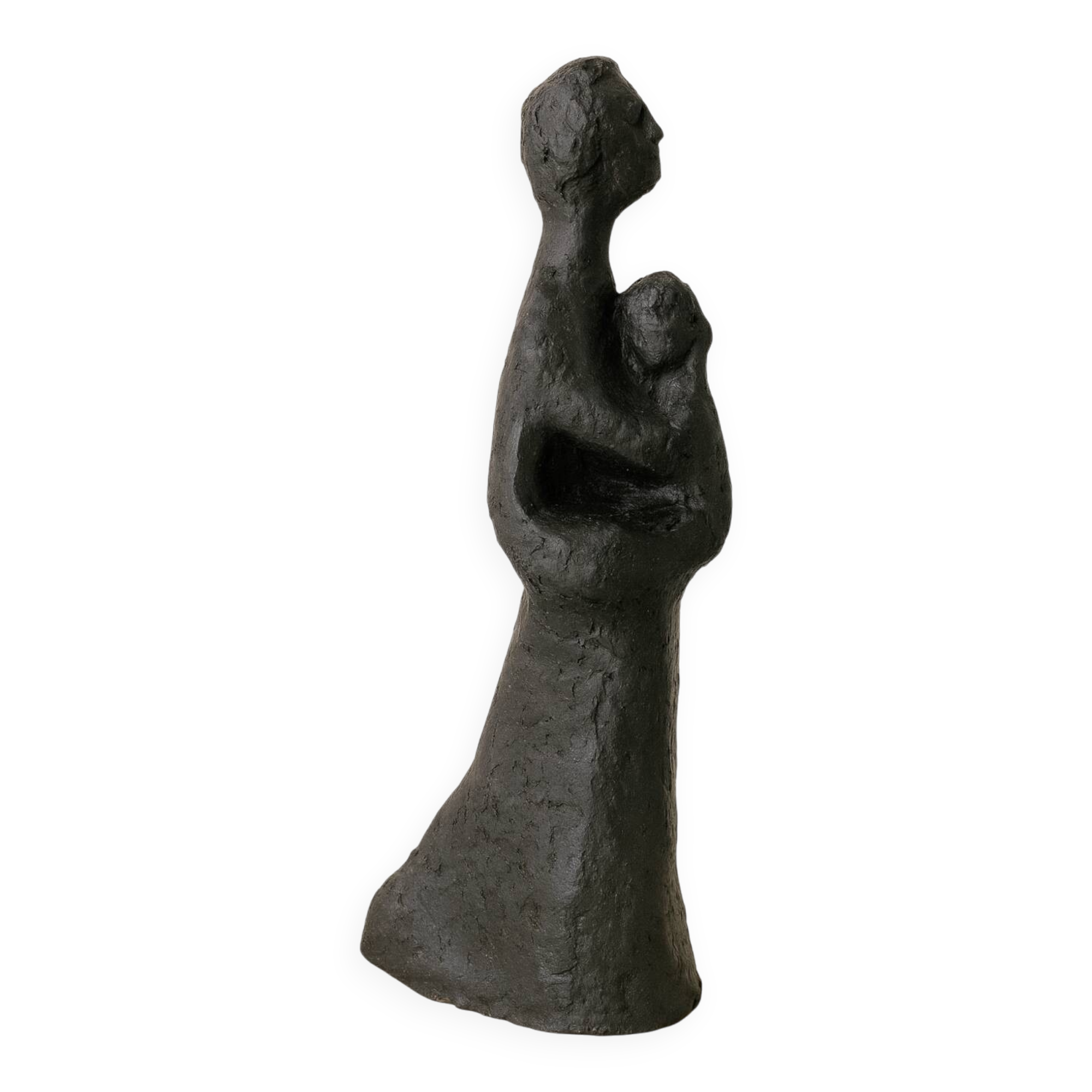 Sculpture en terre cuite maternité