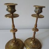 Brass collared candle holders