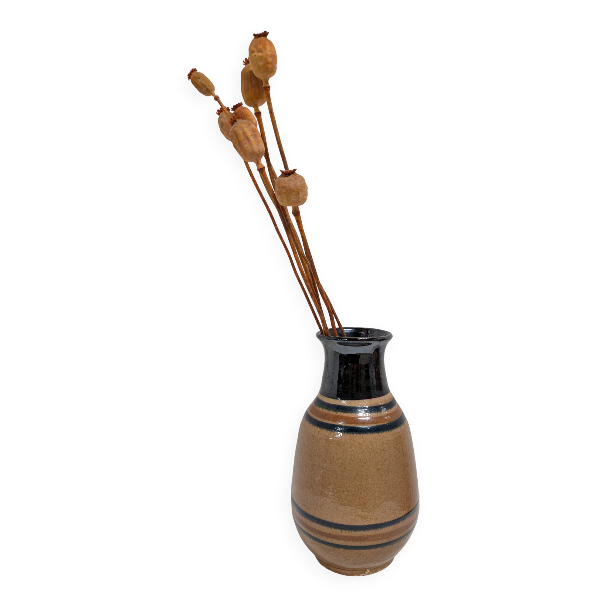 Vintage glazed stoneware vase