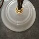 Old wrought iron lamp opalescent glass art deco