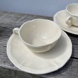 4 beige plain Sarreguemines cups
