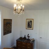 Bronze and crystal chandelier five arms of light, 19th century
