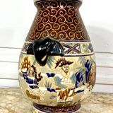 Glazed ceramic vase of the School of Bien-Hoa, Decorations of sages, circa 1930