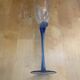 Set of 5 Champagne Flutes BORMIOLI ROCCO Moulded Glass + Vintage Blue Stem