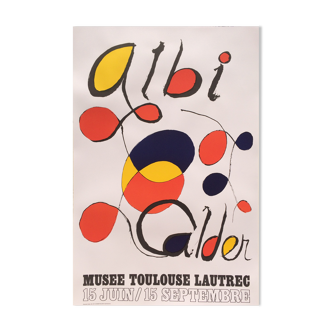 Affiche d'exposition originale en lithographie Alexander Calder, Musée Toulouse Lautrec, Albi, 1971