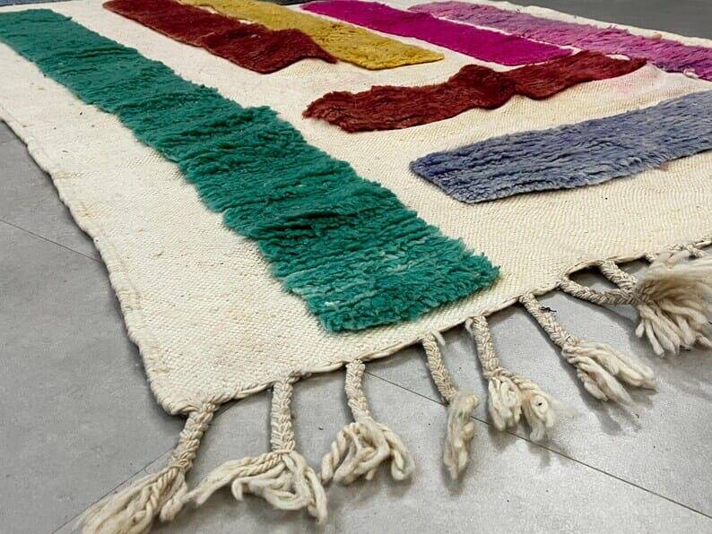 Natural pure wool rug, size 100 x 200 cm