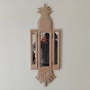 Miroir triptyque Art déco Ananas en bois sculpté