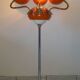 Vintage 1970s orange metal eyes ball floor lamp