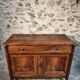 Antique French Walnut Sideboard - 19th Century Buffet with Drawer and Double Doors - Rustic Farmhouse Storage