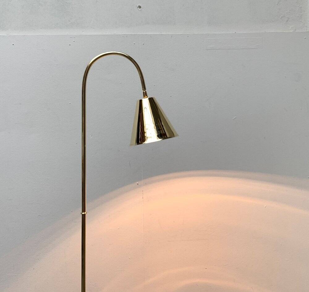 Mid-century brass floor lamp by Jacques Adnet for Valenti, Spain, 1960s.