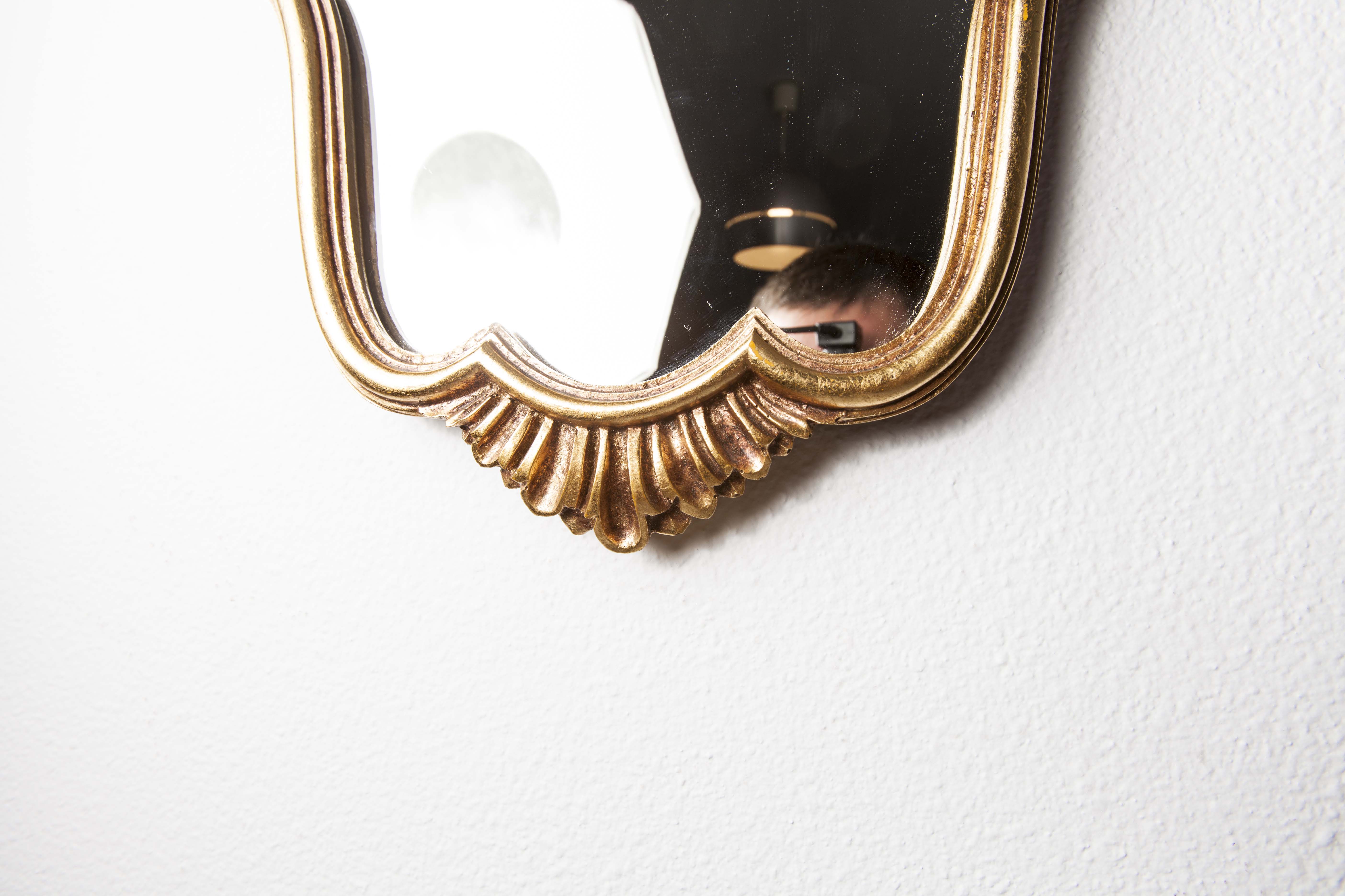 Golden mirror style Louis XV 30x46cm