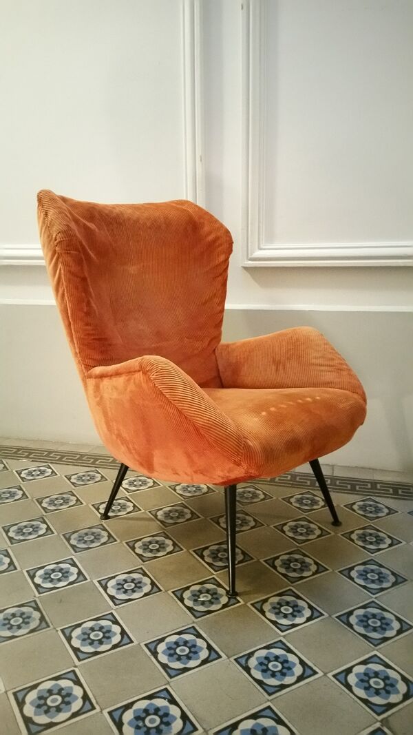 Fauteuil Wing chair Bergere easy chair années 50