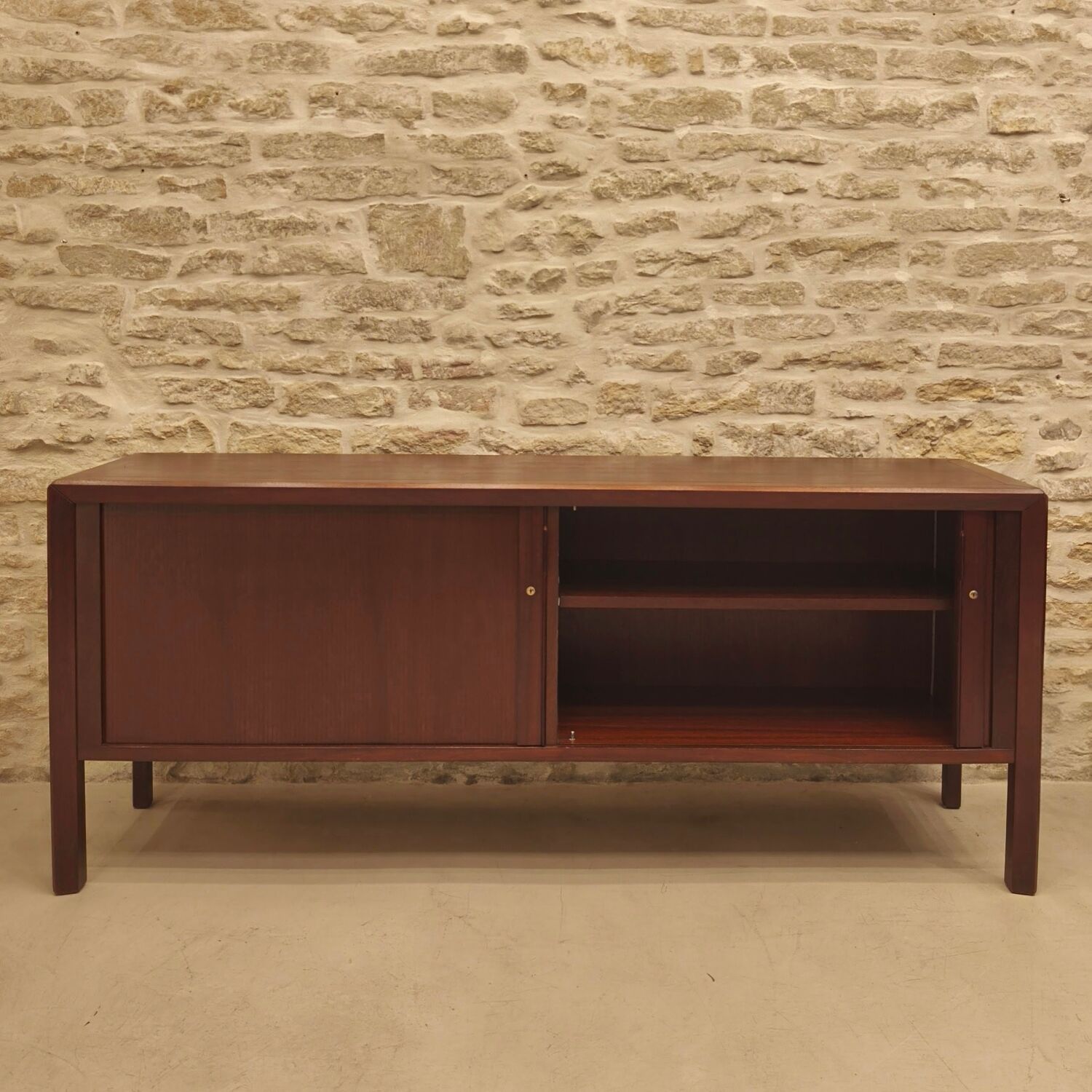Vintage Scandinavian design sideboard with tambour doors