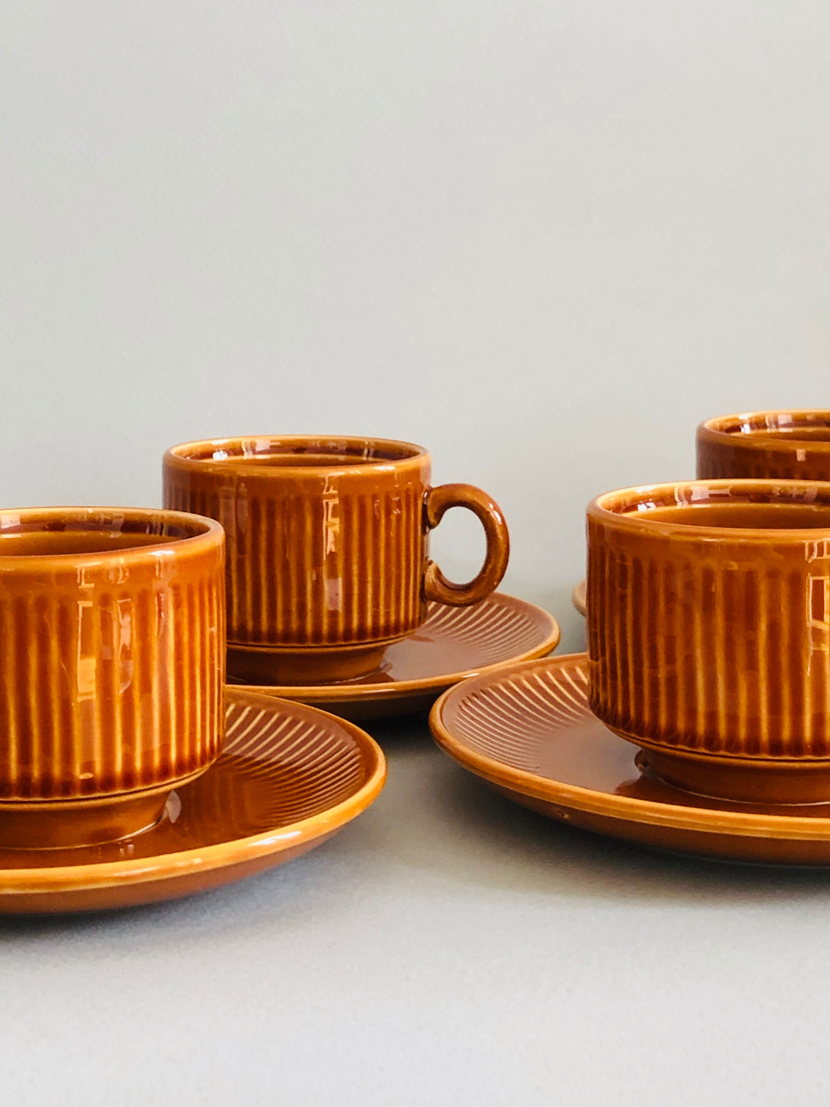 Ensemble de 6 tasses à café et coupelles italiennes Pagnossin Treviso
