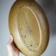 Grand plat de service ovale grès/céramique artisanal vintage Salins années 60