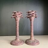 Pair of iron candle holders